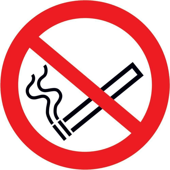 Znak zakazu, folia, Zakaz palenia, sredn.30 mm, 15 szt.